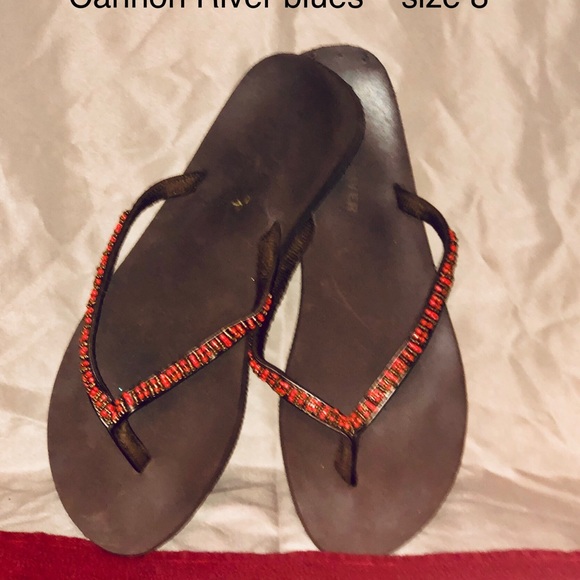 Cannon River blues size 8 flip-flops - Picture 2 of 3